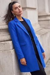Women's Tailored Single Breasted Coat in Royal Size: 18 - Royal - Size: 18