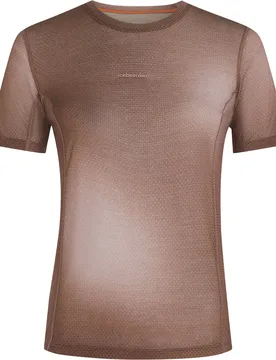 T-shirt ultra-léger et respirant - W Merino Blend 75 Cool-Lite Featherlight SS Crewe Porcini/Pink Quartz - Taille M - Rose - Icebreaker - FashionsVida