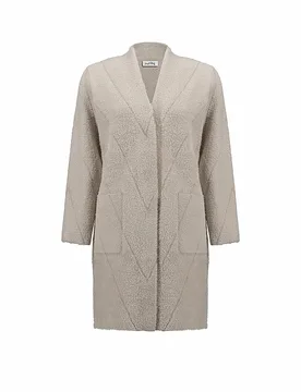 Abrigo con aspecto de piel beige M - Joseph Ribkoff - FashionsVida