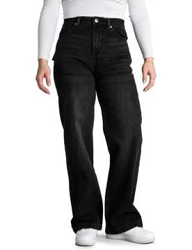 Naddy Wide Leg Jeans Washed Black 29 Damen - Pegador - FashionsVida