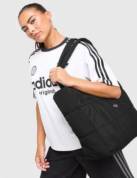 Quilted Nylon Metallic Trefoil Tragetasche - Damen, Schwarz - female - Size: One Size - adidas Originals - FashionsVida