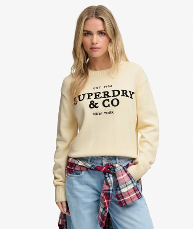 Superdry Damen Heritage Graphic Pullover White - Größe: 36 - 89.99 - FashionsVida