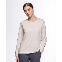 Camiseta homewear de mujer de manga larga de algodón y modal
