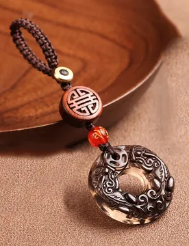 Creative Car Keychain Small Pendant Bag Charm Icy Natural Obsidian Pixiu Peace Buckle Gifts - Aliexpress - FashionsVida