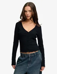 Pure Cotton Striped Cardigan Navy female