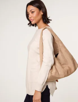Pocket Slash Scoop Neck Jumper - ONE / BEIGE - female - Blue Vanilla - FashionsVida