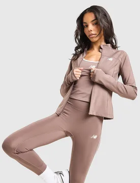 Pipe Full Zip Top - Damen, Braun - female - Size: S - New Balance - FashionsVida