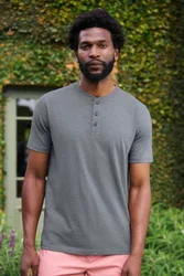 Hasst Henley Mens T-Shirt - Grey