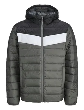 Mens Puffer Jacket Warm Full Zip - Grey - Size 2xl - Jack & jones - FashionsVida