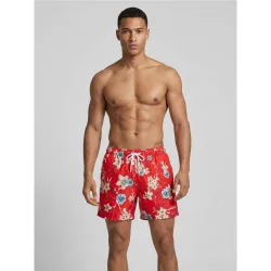 Mens Bright Red Turtle Swim Short - Male - Red - Small