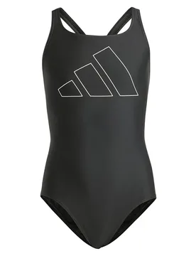 Performance Big Bars Swimsuit Black / White 7-8 Years Girls - Adidas - FashionsVida