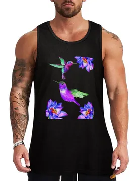 Hummingbirds flying between flowers Tank Top Fast Dry Tank Top Sports Athletic Sleeveless Shirt - Aliexpress - FashionsVida