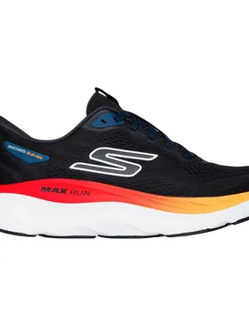 Max Run Running Shoes Black Multi Textile UK 7 Men - Skechers - FashionsVida