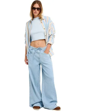 Vaquero ancho en denim de mujer Beach Flirt - Roxy - FashionsVida