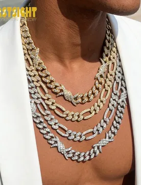 Iced Out Miami Cuban Link Chain Barbed Wire Necklace Silver Color Bling Cubic Zirconia Thorns Charm Man Hip Hop Jewelry - Aliexpress - FashionsVida