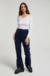 Avalanche Womens High-Waisted Softshell Ski Pants - Navy - Navy - Size: 20