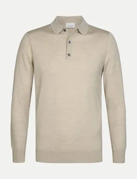 Pullover mit Polokragen aus Wolle Beige S - Profuomo - FashionsVida