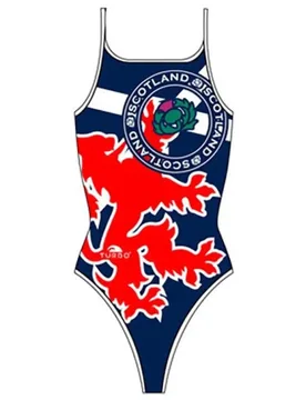Scotland Thin Strap Swimsuit navy / red 7-8 Years Girls - TURBO - FashionsVida
