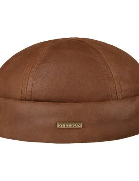Goat Velour Docker Hat by - light brown - Size: S (54-55 cm) - Stetson - FashionsVida