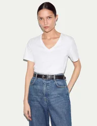 Pure Supima® Cotton V-Neck T-Shirt White female