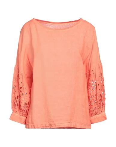 LINO Top Damen Orange XS Damen - 120% Lino - FashionsVida