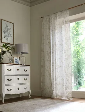 Sheer Voile Panel Slot Top Curtain Light Grey - Laura Ashley - FashionsVida