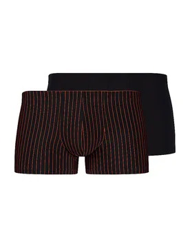 Pants 2-er Pkg. MICRO MULTIPACK blackflamestripes selection dunkelrot L herren - Skiny - FashionsVida