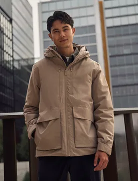 Hague Mens Waterproof Light Padded Jacket - Beige - Animal - FashionsVida