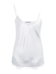 Top mit Spitzendetails Weiß XL