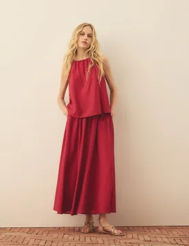 Falda larga lisa de mujer - Southern Cotton - FashionsVida