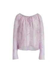 Bluse e camicie donna - camicia organza stampata - viola
