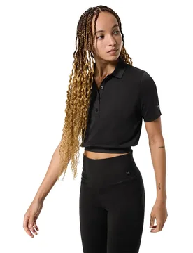 Polo à Manches Courtes Crop Regular Fit Jet Black XL - super.natural - FashionsVida