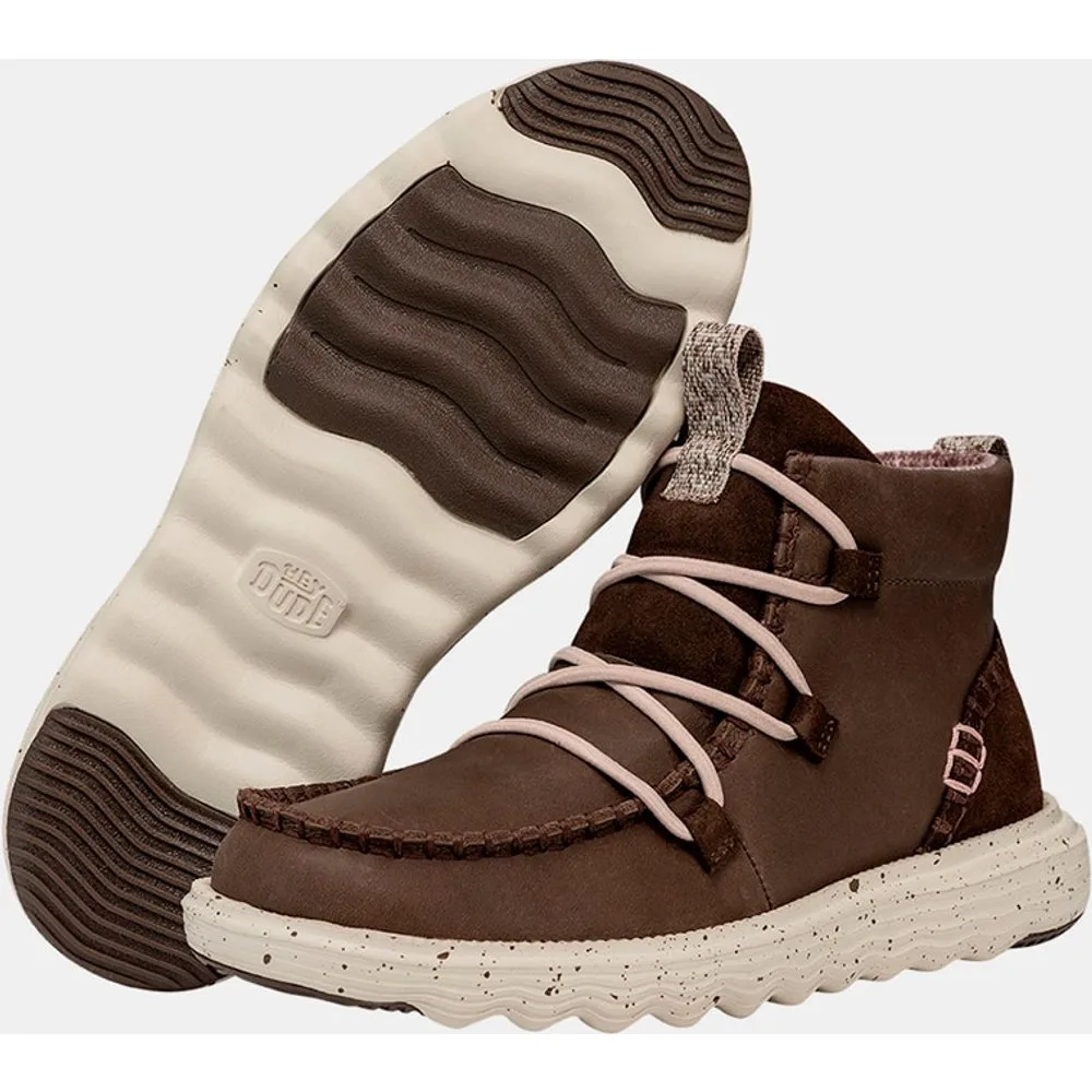 Botines de mujer de piel y cordones elásticos - HeyDude - FashionsVida