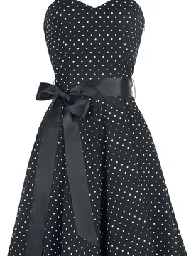 Rockabilly Kleid knielang - Small Dot Dress - S bis 3XL - für Damen - Größe XXL - schwarz - Frauen - female - H&R London - FashionsVida