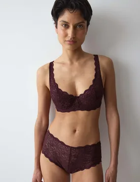 Amourette Lace WHP Wired Half Padded Bra A-E Burgundy female - Triumph - FashionsVida