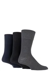 Pair Black / Navy / Grey Plain Socks Men's 12-14 Mens - - Multi Coloured - Size: 12-14 Mens