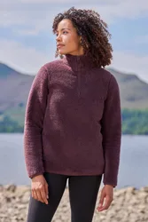 Teddy Womens Half-Zip Fleece - Brown - Brown - Size: 16