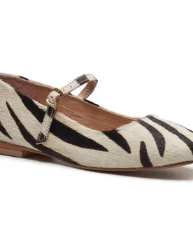 Pasha Leather Womens Zebra Flats - Multicolour - Size Uk 8 - Hush puppies - FashionsVida