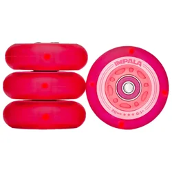 Roues De Patins Light Up Inline 4 Unités Pink/Red 70 mm/84A unisex