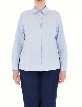 Camicia in cotone AZZURRO OXFORD 25 - PERSONA by MARINA RINALDI - FashionsVida