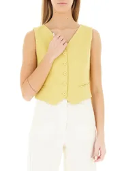 I BLUES Gilet misto lino BANANA 46