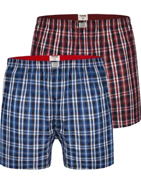 Plaid D555 Mens Kingsize Woven Boxer Shorts 2-Pack - Duke - FashionsVida
