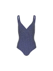 Bañador de mujer con cuello en V azul oscuro 44