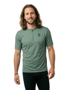 Magliette A Maniche Corte Con Mezza Cerniera Vertic Tranquil Green - Scott - FashionsVida