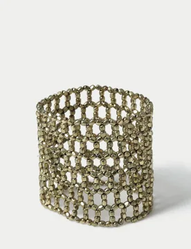 Faceted Bead Stretch Bracelet Gold female - M&S - FashionsVida