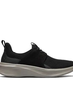 Men's Solevana Easy Black Trainers, Lace Up Size: 8.5-Standard Fit - Black - Size: 8.5-Standard Fit - Clarks - FashionsVida