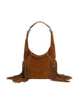 Ledertasche - Hobo Bag MIO ED.1 SUEDE braun damen - INA KENT - FashionsVida