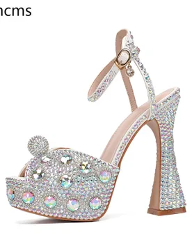 Luxury Women's High Heel Sandals Summer Peep Toe High Heels 14cm Women's Shoes Rhinestone Pearl Wedding Pumps Sapato Feminino - Aliexpress - FashionsVida