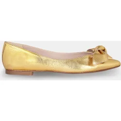 Bailarinas Lady de piel metalizada con lazo