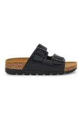 Ciabatte nere con sottopiede in vera pelle 335P20630SR 37